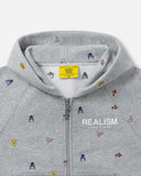 [PRE-ORDER] REALISM AND WINNIE THE POOH ALL-OVER ZIP HOODIE GREY MARLE