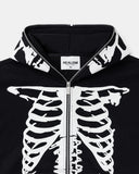 SKELETON ZIP HOODIE BLACK