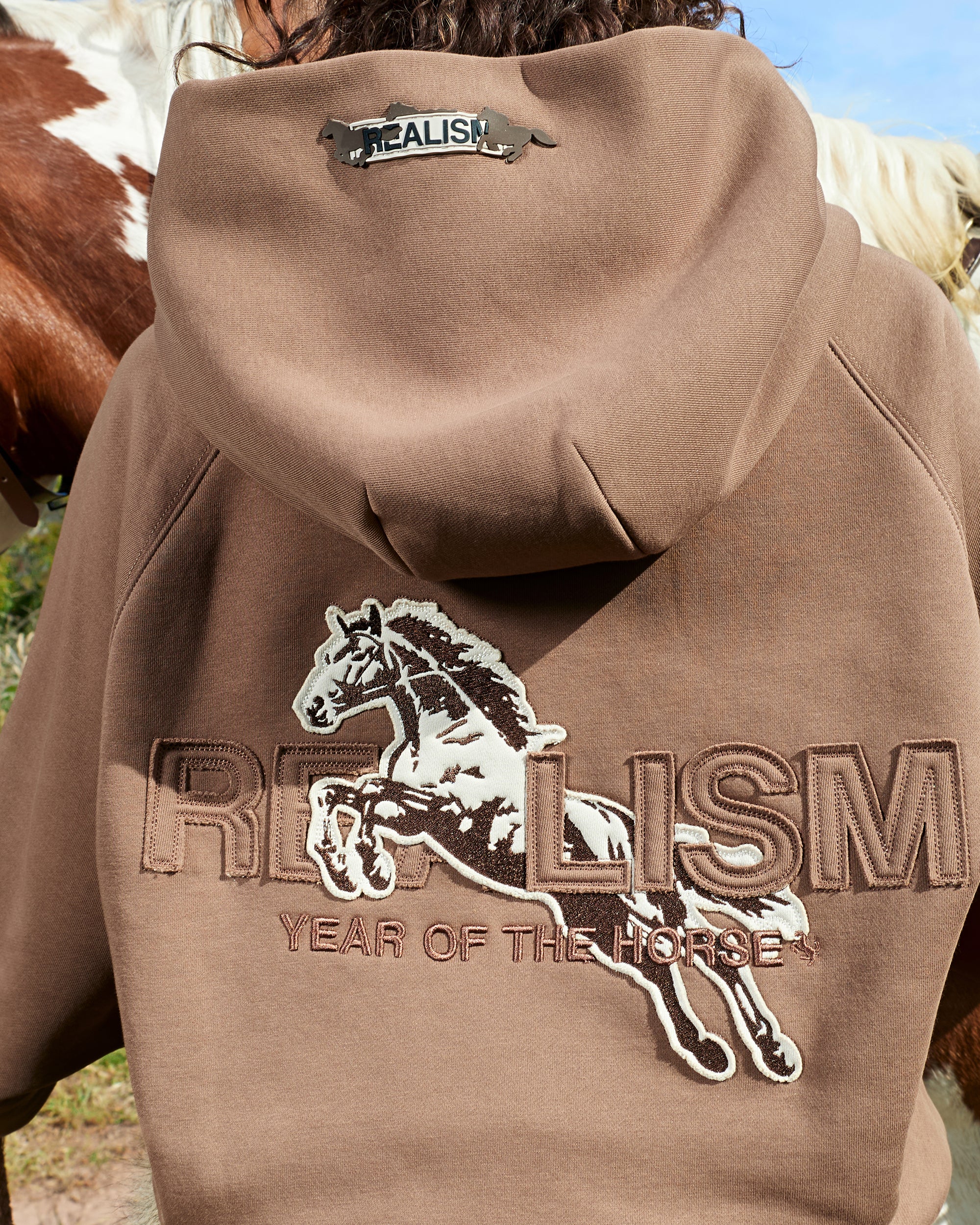 Horse Patch Zip Hoodie V2 Earth | Realism Zip Hoodie