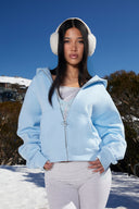 GLIMMER LOGO ZIP HOODIE V2 POWDER BLUE