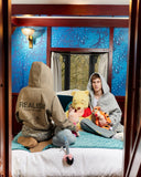 REALISM AND WINNIE THE POOH SKETCH ZIP HOODIE CEMENT