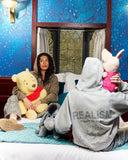 REALISM AND WINNIE THE POOH SKETCH ZIP HOODIE CEMENT