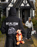 REALISM AND WINNIE THE POOH SKETCH ZIP HOODIE BLACK