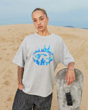 BLUE BLAZE TEE GREY MARLE
