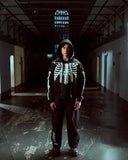 SKELETON ZIP HOODIE BLACK