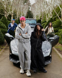 RACER ZIP HOODIE FLEECE GREY MARLE