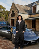 RACER ZIP HOODIE FLEECE BLACK